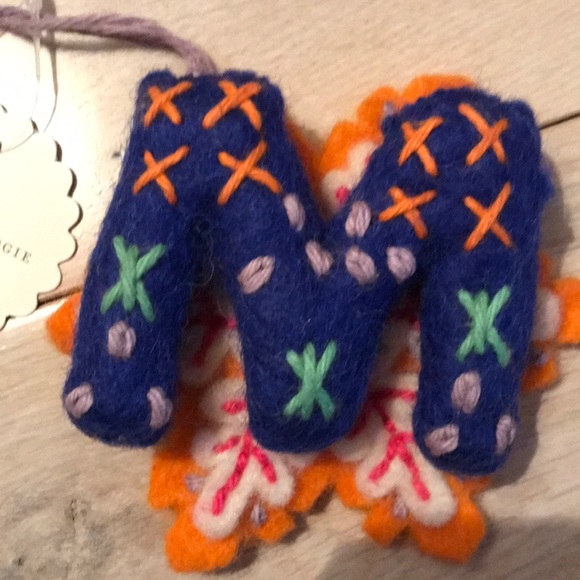 Anthropologie Deck The Halls Monogram Ornament “M” NWT - Picture 3 of 4